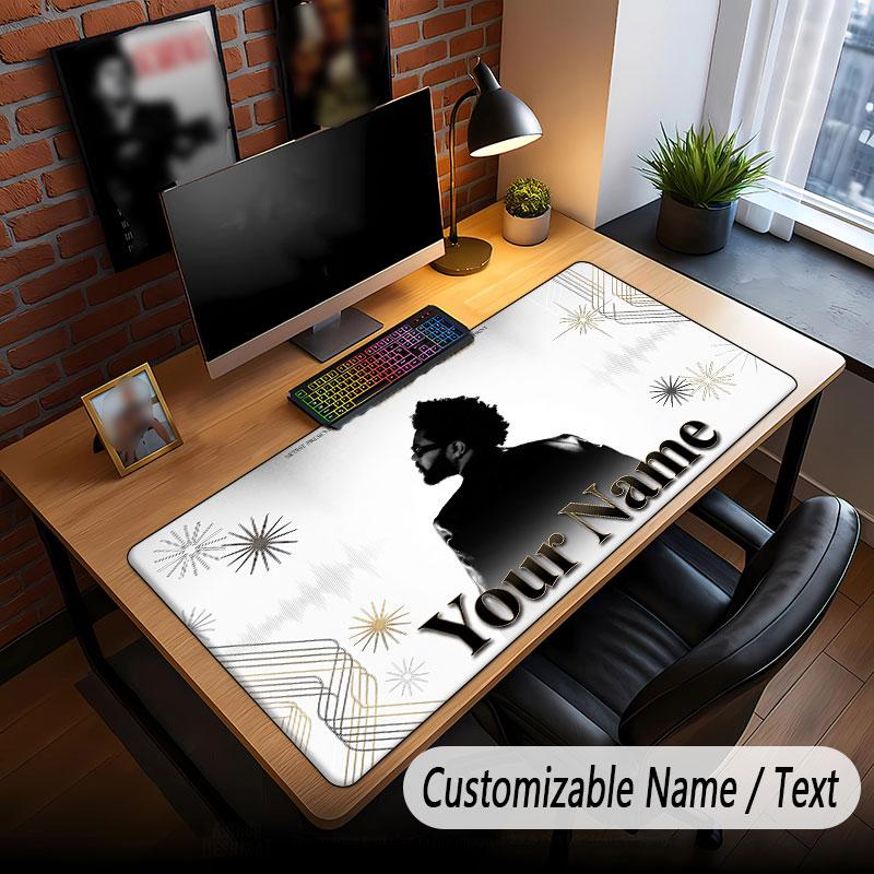 Custom Name Extended Mouse Pad,The Weeknd Gaming Desk Mat For Home Office Desktop Decor
