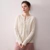 Women's Cashmere Cable Knit Cardigan: Soft, Thick, Round Neck, Single-Breasted, Solid Color - Perfect for Autumn and Winter.