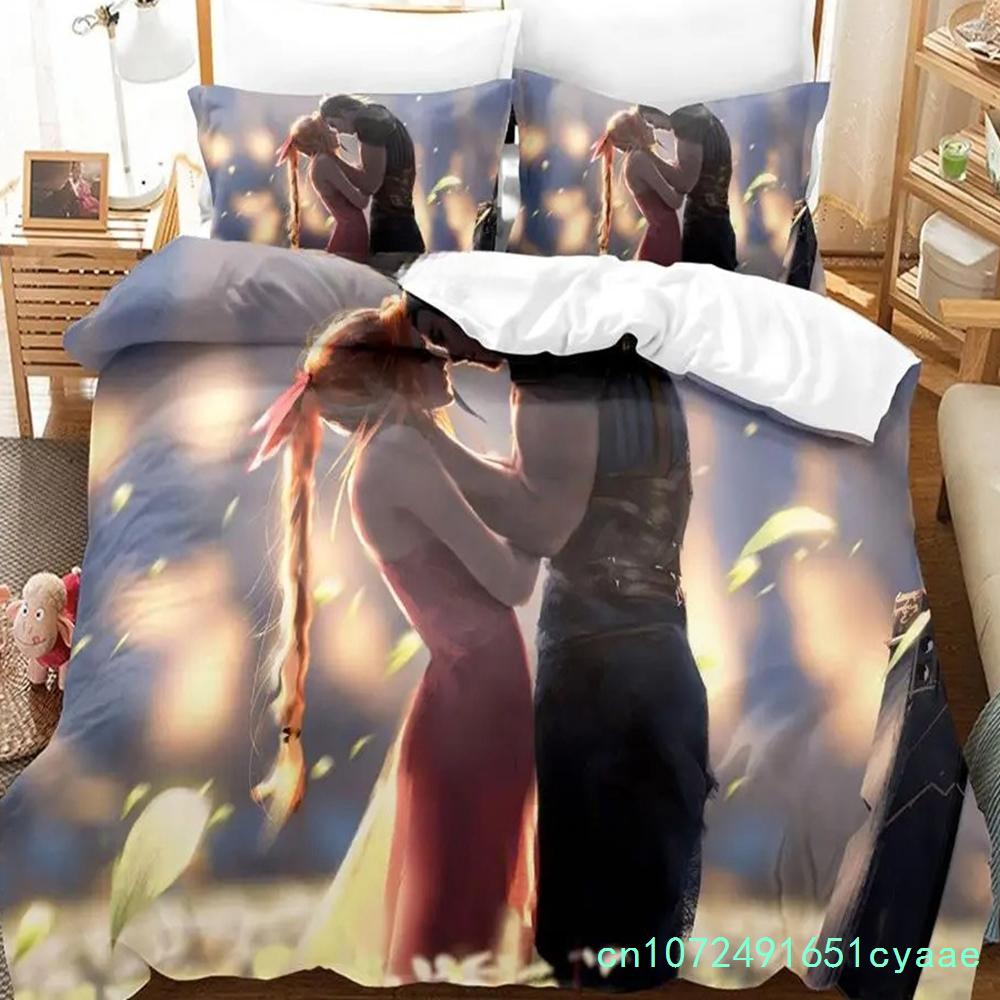 New Game Crisis Core Final Fantasy VII Bedding Set Cartoon Anime three-piece Set Adult Boys Bedroom Duvetcover Sets Couette