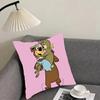 Federa Cuscino Orso Yoghi – Federa Cuscino Peluche Reversibile – Per auto, divano, camera da letto, perfetta come regalo.