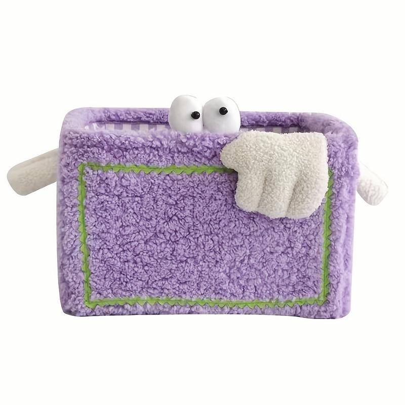 

1PC Laundry Hamper Colorful Home Decor Foldable Miscellaneous Baskets Plush Striped Lining Gift Storage Basket Funny 30x25x20cm 30x25x20cm