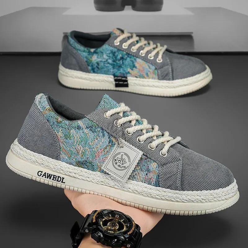 Spring  Autumn Canvas Shoes  Men's Run Sneaker Walking Leather Shoes Youth Casual Cricket Shoes Board Shoes Comfort Skateboard Shoes