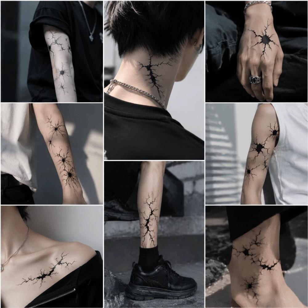 10pcs Waterproof Halloween Tattoo Stickers Crack Mark Spider Web Tattoos Body Art Decoration