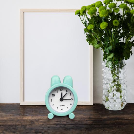 Stolní budík Králičí design Školní potřeby Plastový Roztomilý Mini Kovový Budík pro Studenta