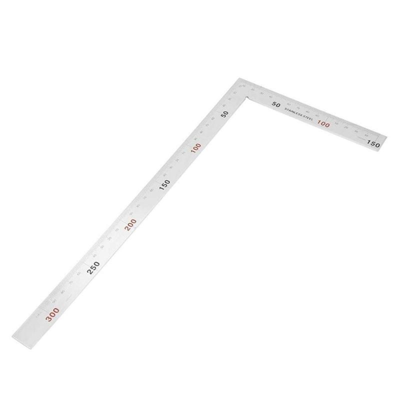 90 Degree Framing Square Ruler Layout Template Tool L Shape Right Angles Ruler Universal Stainless Steel Measuring Ruler