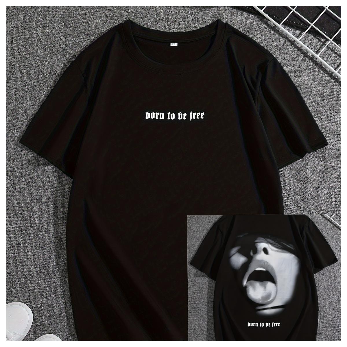 

Spit Tongue Graphic Print Tee Shirt Tees For Men Casual Short Sleeve T-shirt For Summer Tee Casual Cotton Crew Neck T-Shirt 4XL