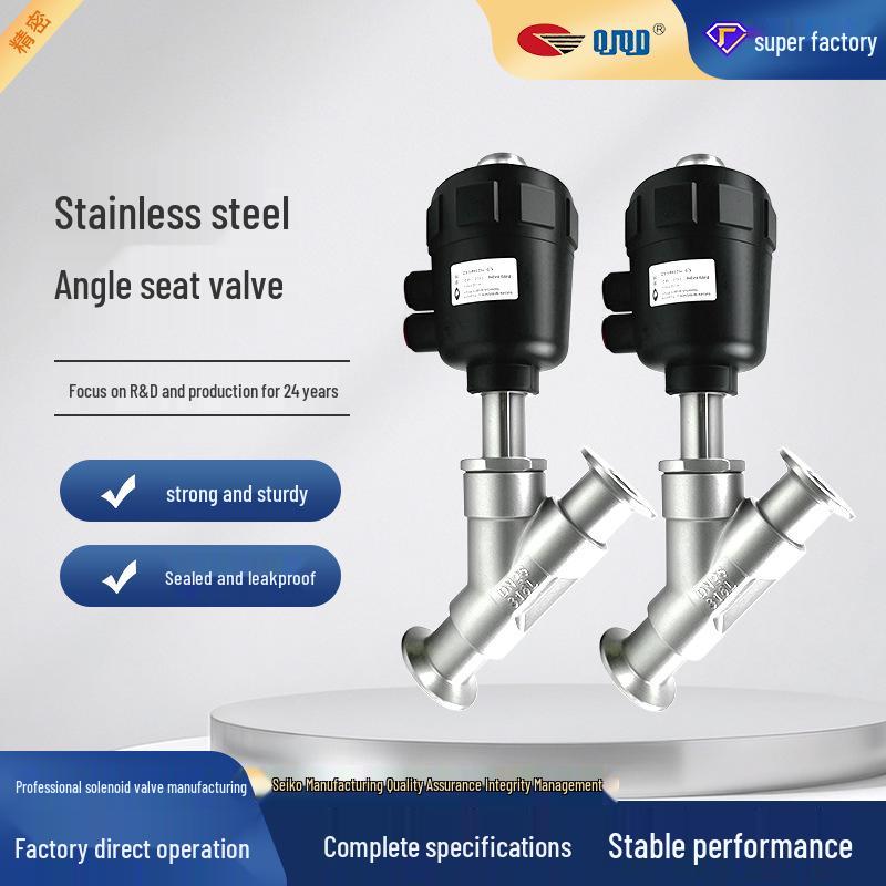 High-Quality 304 Stainless Steel Pneumatic Control Angle Seat Valve with Clamp Connection