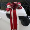 Elegant Wedding Car Door Handle Ribbon Decorations Door Handle Flower Bowknot Decoration for Wedding Car and Venues