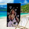 1pc Taylor Swift2 Beach Towel, Beach and Seaside Swimming Pool Equipment, Fashion Pattern, Rectangular, Travel Essentials