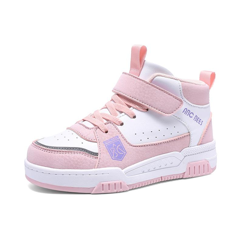Boys Jinjiang children's sports shoes board shoes 2025 autumn and winter new middle-aged and older children's girls high-top non-slip leather surface