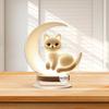 Moon Cat Acrylic Home Entrance Study Desk Ornament Prop Holiday Decoration Birthday Gift