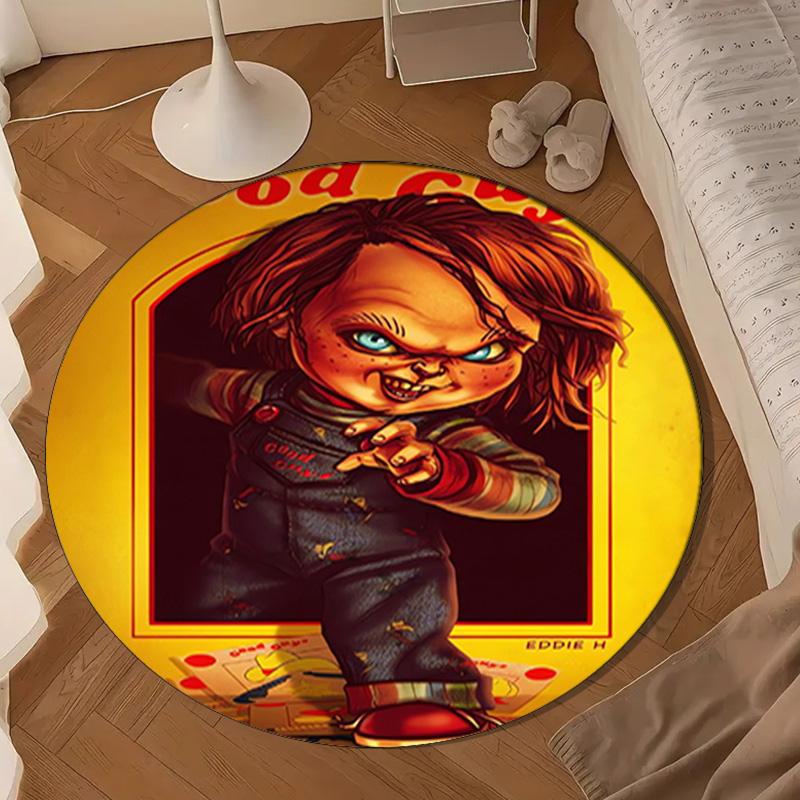 Chucky's Halloween Horror Round Rug for Livingroom,Bedroom, Palyroom, Chair Rug, Area rug, Circle Carpet, Large Size Fan Christmas gift
