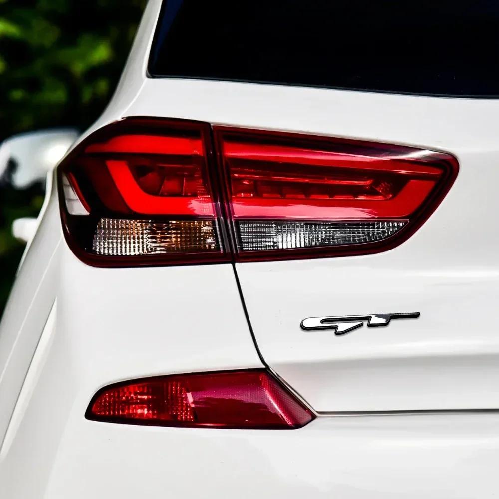 AANB1 3D Car GT line Design Fender Rear Trunk body Emblem Badge sticker For Peugeot For Kia K9 Forte Ceed Cerato RIO K3 K5 Accessories