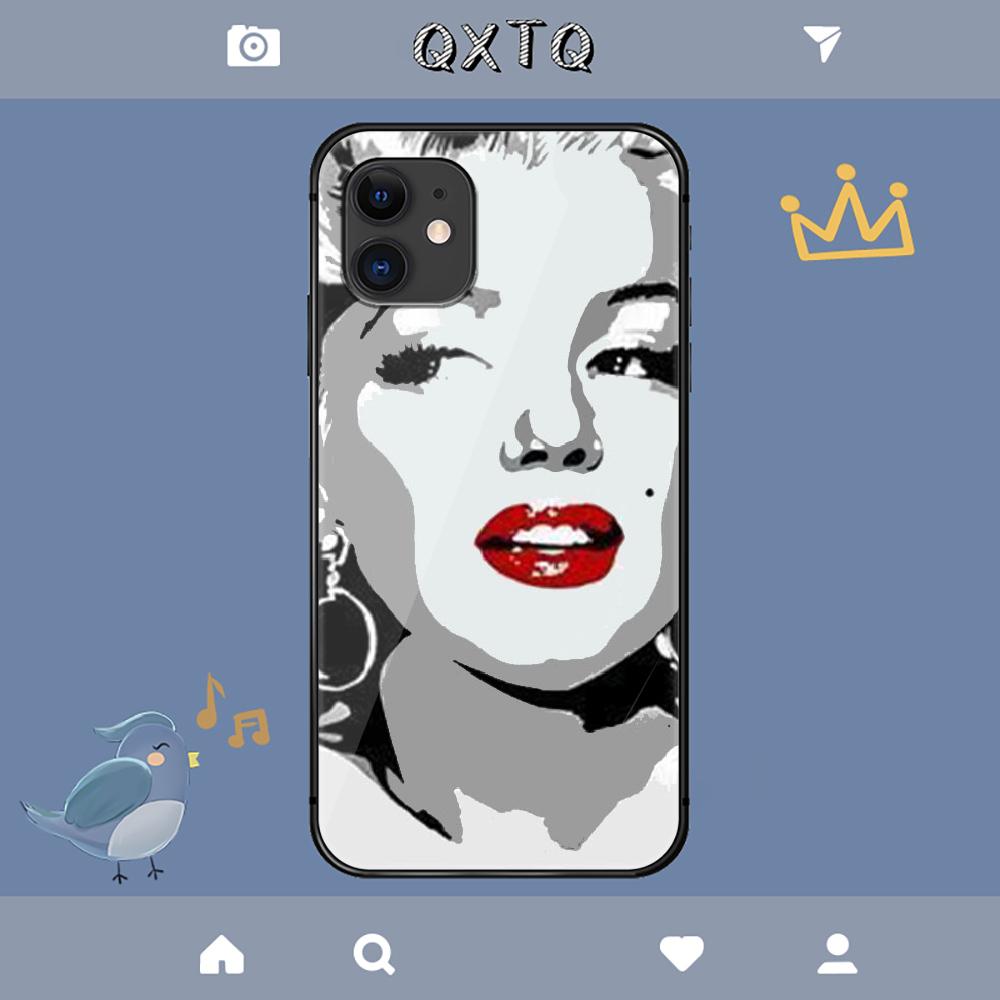 Sexy Girl Marilyn Monroe Hülle für iPhone Samsung Galaxy Redmi Note S 17 16 15 14 13 20 24 25 54 Pro Max Ultra FE Hartglasabdeckung