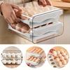 Refrigerator Egg Storage Box Drawer Style Egg Organizer 2-layer Pull-out Box For Keeping Eggs Fresh Large Capacity Kitchen Rack