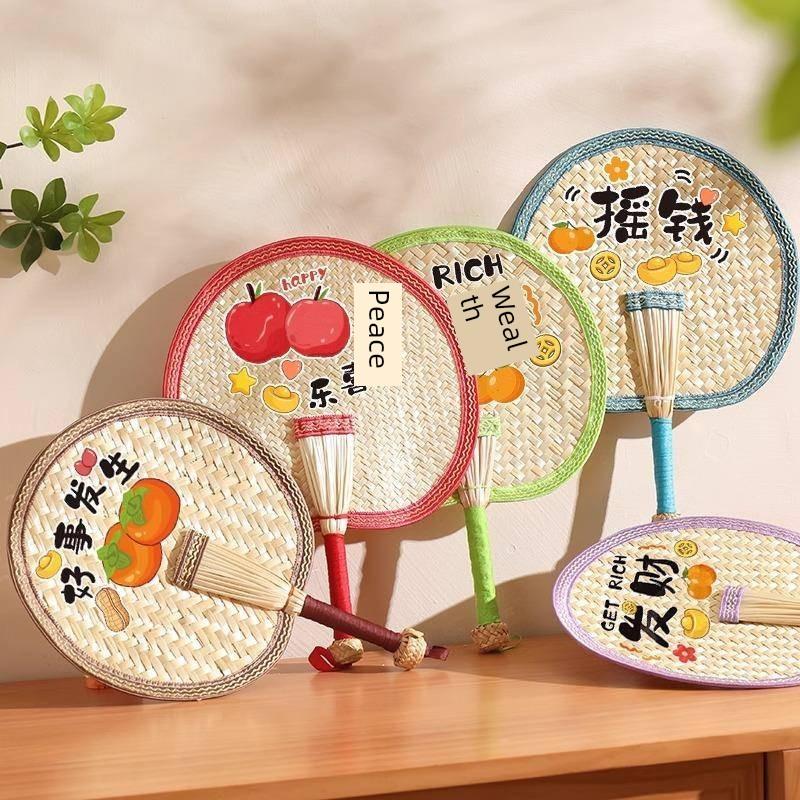 Summer Handmade Woven Traditional Palm Leaf Fan for Children, Hand-Held Fan for Babies and Infants To Repel Mosquitoes, Small Banana Leaf Fan