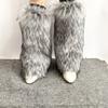 Faux Furs Leg Warmer,Warm Soft Cozy Fuzzy Leg Warmer Boot Cuffs Cover for Women Party Costumes Boot Sleeves Boot Covers