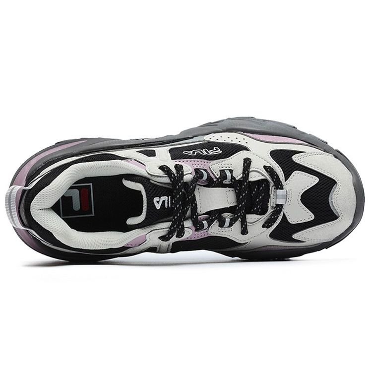 Fila Predator 2 Fabric Synthetic Leather Retro Sports Versatile Durable Lightweight Low-Top Casual Shoes Women Sneaker Black Gray F12W232140FBA