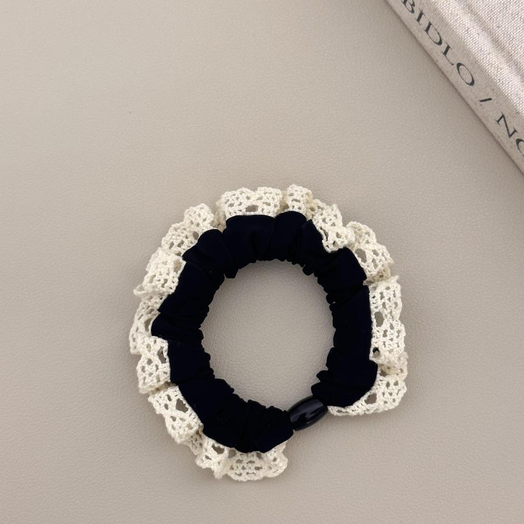 Lace-trimmed Ice Silk Hair Tie, Large Intestine Hair Tie, Spring and Summer Rubber Band Hair Tie