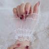 Lace Trim Double Layer Tulle Arm Sleeves Elegant Wedding Party Photography Accessory