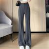 Pantaloni alla moda a vita alta dritti a gamba leggera per donna