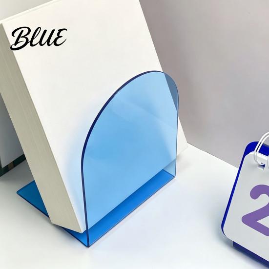 Acrylic Bookends for Shelves 1 Pair Bookends Clear Book Ends Holders Shelves Decorative Arch Home Library Storage Supplies Stopper Bookshelf