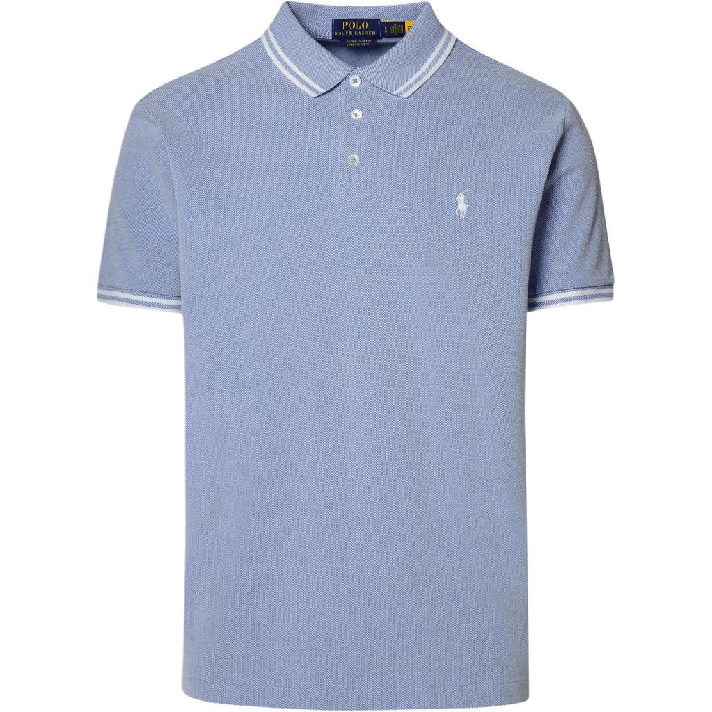 Polo Ralph Lauren Solid Slim Fit Logo Polo Shirt Men Polo Shirts Blue 710898948-006