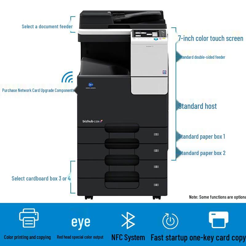 Konica Minolta C226 Commercial A3 Color Multifunction Office Printer CN plug (adapter included)