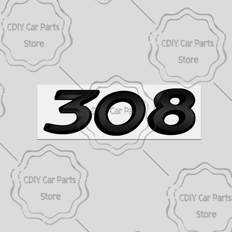 Car Sticker For u333 2008 3008 4008 5008 107 407 308 408 508 307 301 405 208 207 206 Black Letter Emblem Metal Badge Decals 333u