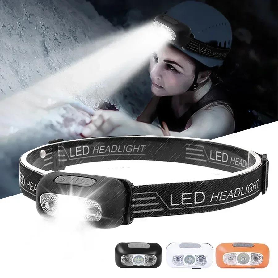 LED Sensor Headlight Strong Light Headlamp Rechargeable Head Flashlight COB Work Light Outdoor Camping Fishing Sensor Headlight