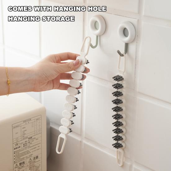 Bendable Cleaning Brush Flexible Double-Sided Bristle Cleaning Brush Home Kitchen Bathroom Versatile Curved Surface Cleaner