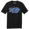 Throwbackmax TwinTone Record Label Classic Cut, Premium Tri-Blend Black T Shirt