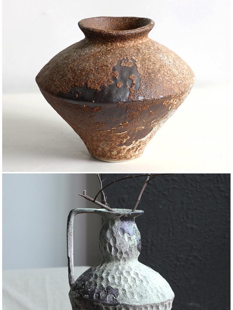 Retro Wabi-Sabi Zen Pottery Vase for Home and Hotel Decor