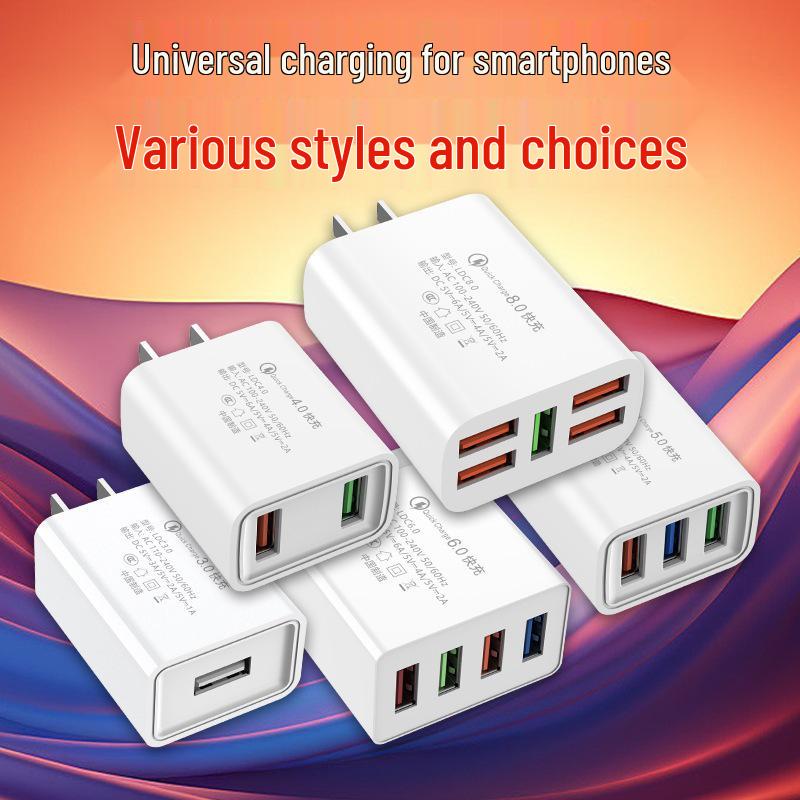Universal Multi-Port USB Charger for Fast Charging Android Devices - Compatible with Huawei, Xiaomi, Vivo, and OPPO Phones