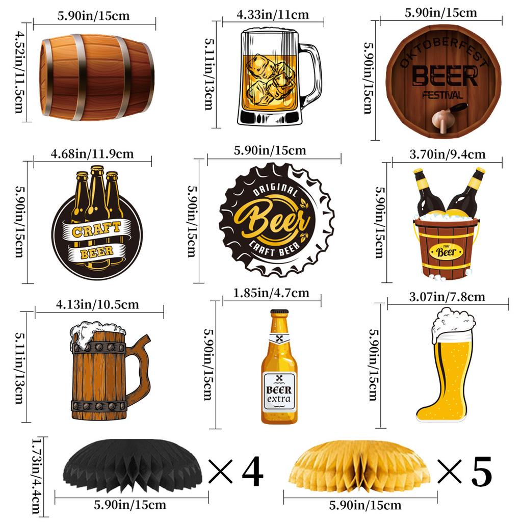 German Oktoberfest Family Party Table Decoration Honeycomb Ornament Wine Glass Party Arrangement Honeycomb Ornament