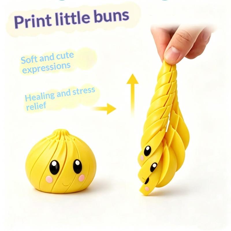 Spiral Bun Fidget Toy Eco Friendly Pla Material Twistable Design For Stress Relief Home Office Play For Kids Adults