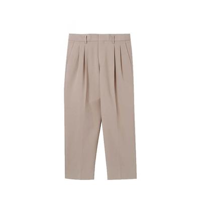 Beoteunseoul Crop Wide Slacks (Beige)