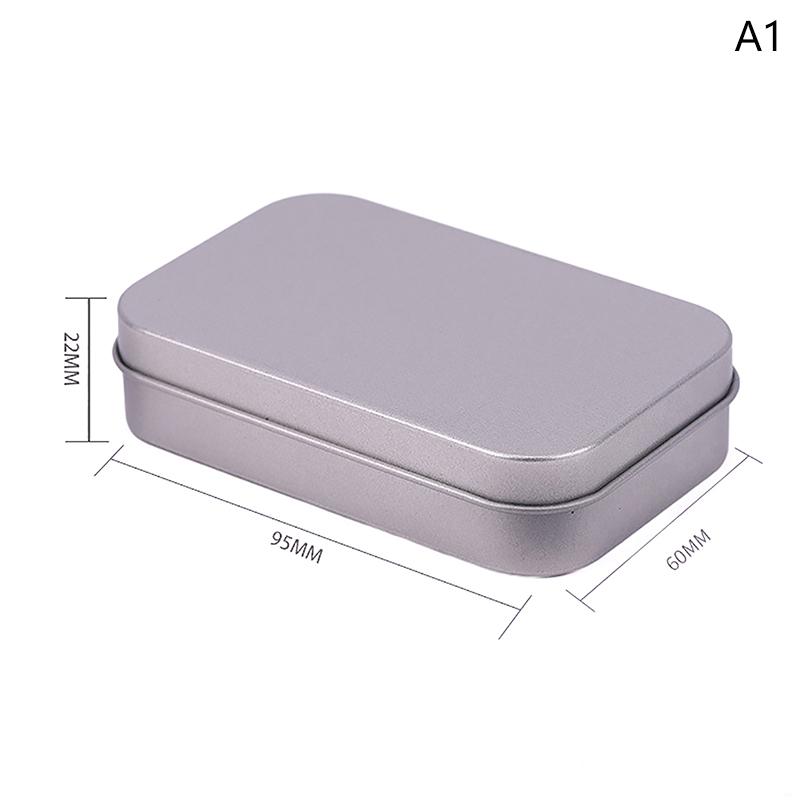 Small Metal Tin Silver Storage Box Case Organizer For Money Coin Candy Key Rectangular Jewelry Cosmetic Organizer