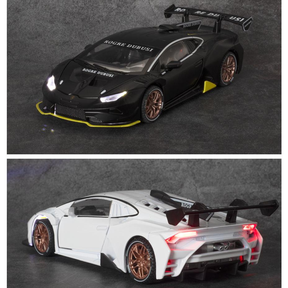 1/32 Scale HURACAN ST EVO Diecast Car Model Toy, Pull Back Toy Vehicle with Sound and Light for Kids Toddler Boys Girls Gift Collection