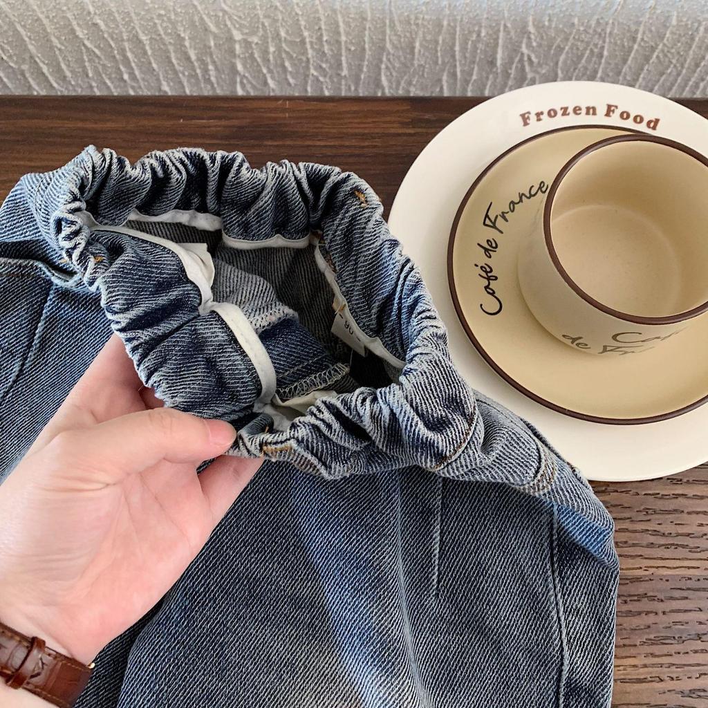 2025 Autumn Fashionable Boys' and Girls' Long Jeans - Trendy Casual Kids' Pants