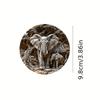 8pcs Art Pray Colours Elephant Round Wooden Coaster 4 Inch Heat-Resistant Anti-skidding Home Party Theme Decor Photo Props Gifts