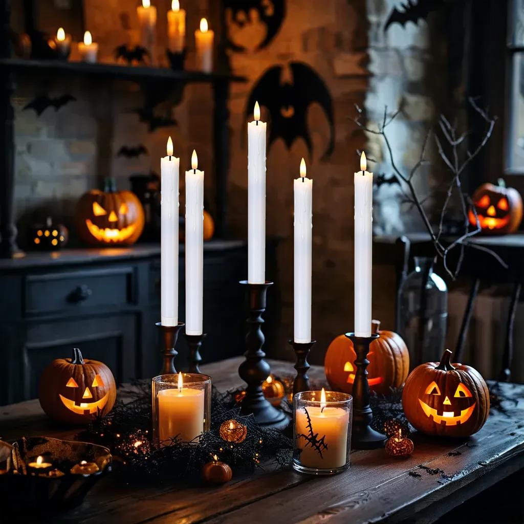 12-120Pcs Flameless Led Taper Candles Decorative Artificial Candles Wedding Flickering Fake Candle Home Halloween Candlesticks