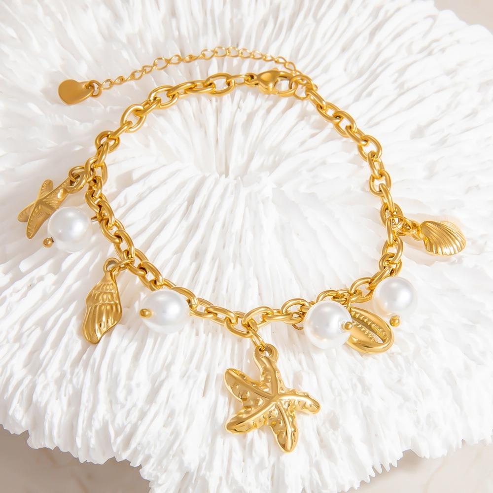 

Jewelrry Gift Starfish Charm Bracelets Shell Pearl Pearl Bracelets Fashion Chain Bracelet Ladies