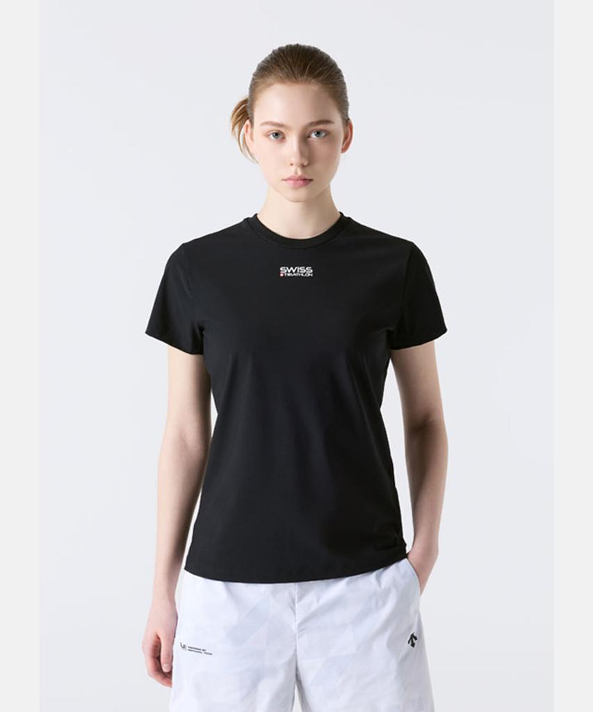 DESCENTE Swiss Triathlon Cooling Tricot Short Sleeve T-Shirt Black Sr223Its59 (B Type)