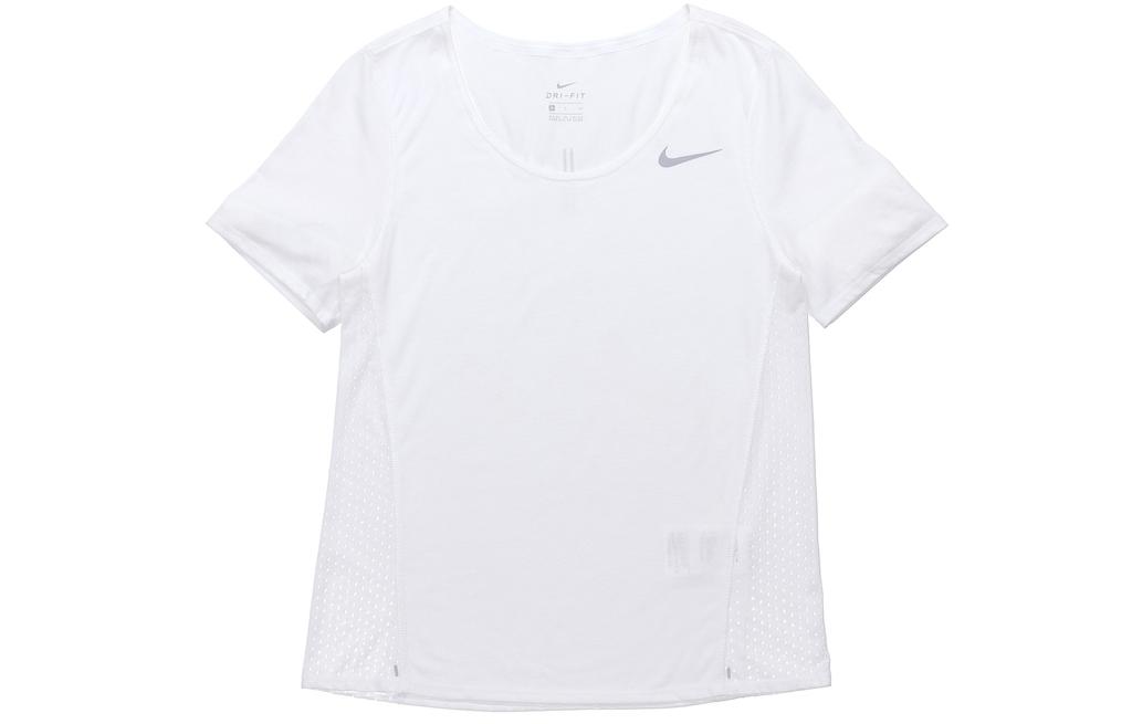Nike T Shirts Women's White Crew Neck Moderate Straight Fit CU3235-100