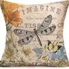 American Retro Printed Linen Pillowcase Living Room Sofa Office Pillow Car Cushion Cover