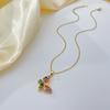 OPK Multicolor Butterfly Clavicle Chain Fashion Stainless Steel Necklace Girl
