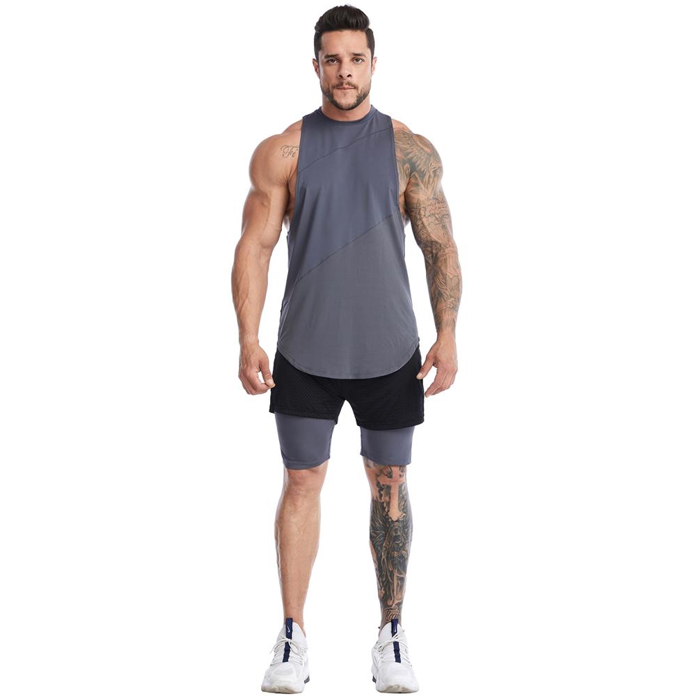Summer Men's Loose Athletic Tank Top Quick Dry Fitness Vest for Gym Workout Running Basketball  Shirt