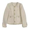 Französische kleine duftende temperamentvolle Berühmtheit Tweedjacke Damen Herbst und Winter Neu Koreanische Version Beige Vielseitiges Oberteil Damenbekleidung