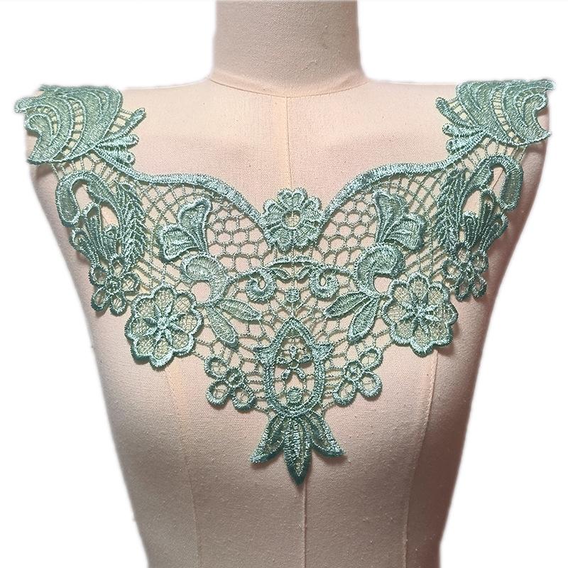 Woman's Clothing DIY Sewing Accessories Beautiful White Lace Collar Mesh Fabric Floral Embroidery Collar